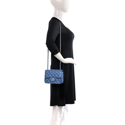 Chanel Lambskin Quilted Mini Square Flap Blue 2 of 10