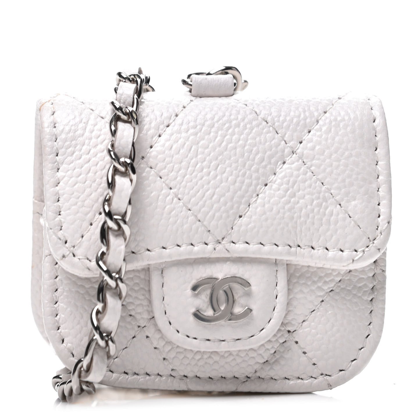 Caviar Quilted Airpods Pro Case White