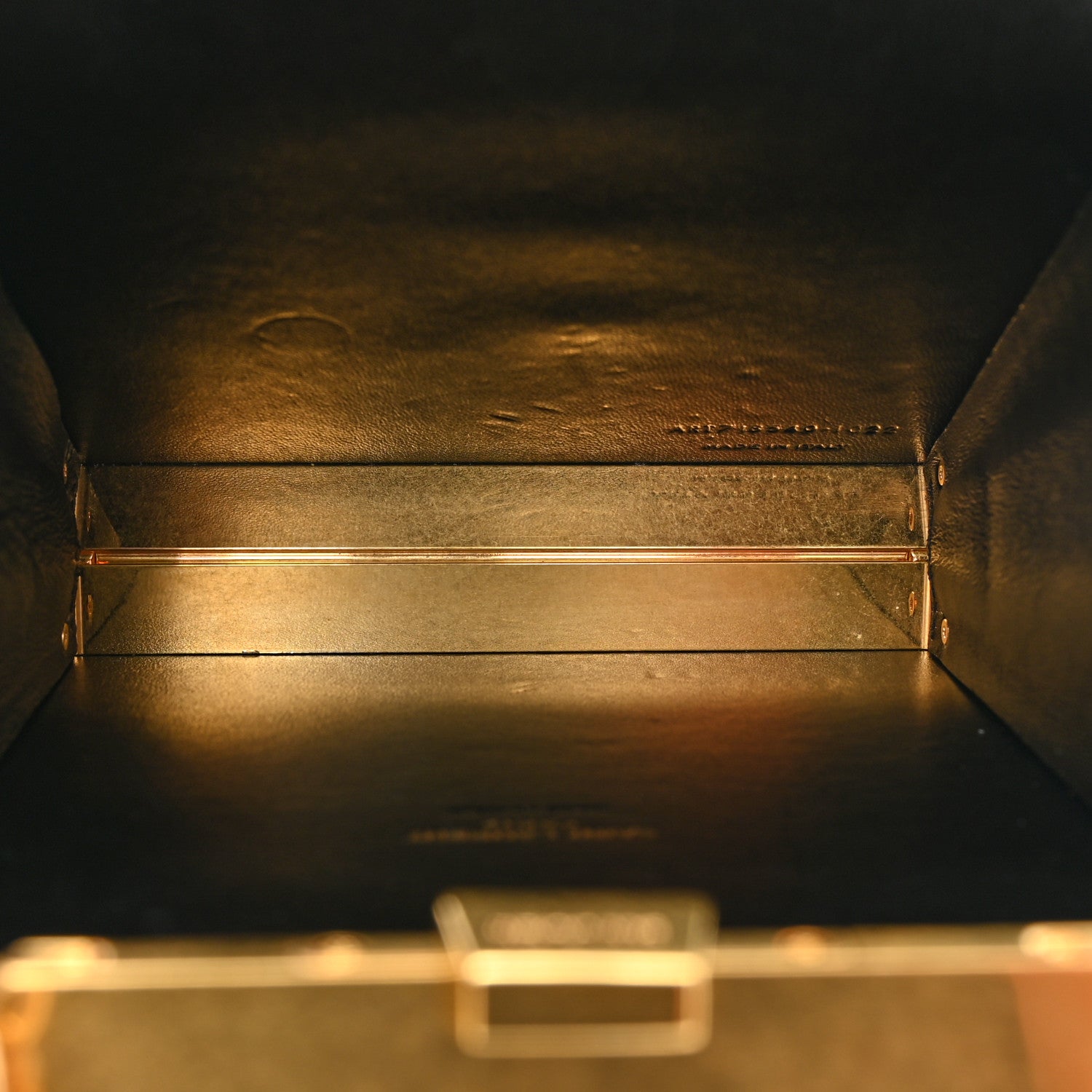 Saint Laurent Metal Calfskin Shagreen Embossed Monogram Minaudiere Tuxedo Box Clutch Blanc Vintage Light Bronze 5 of 10
