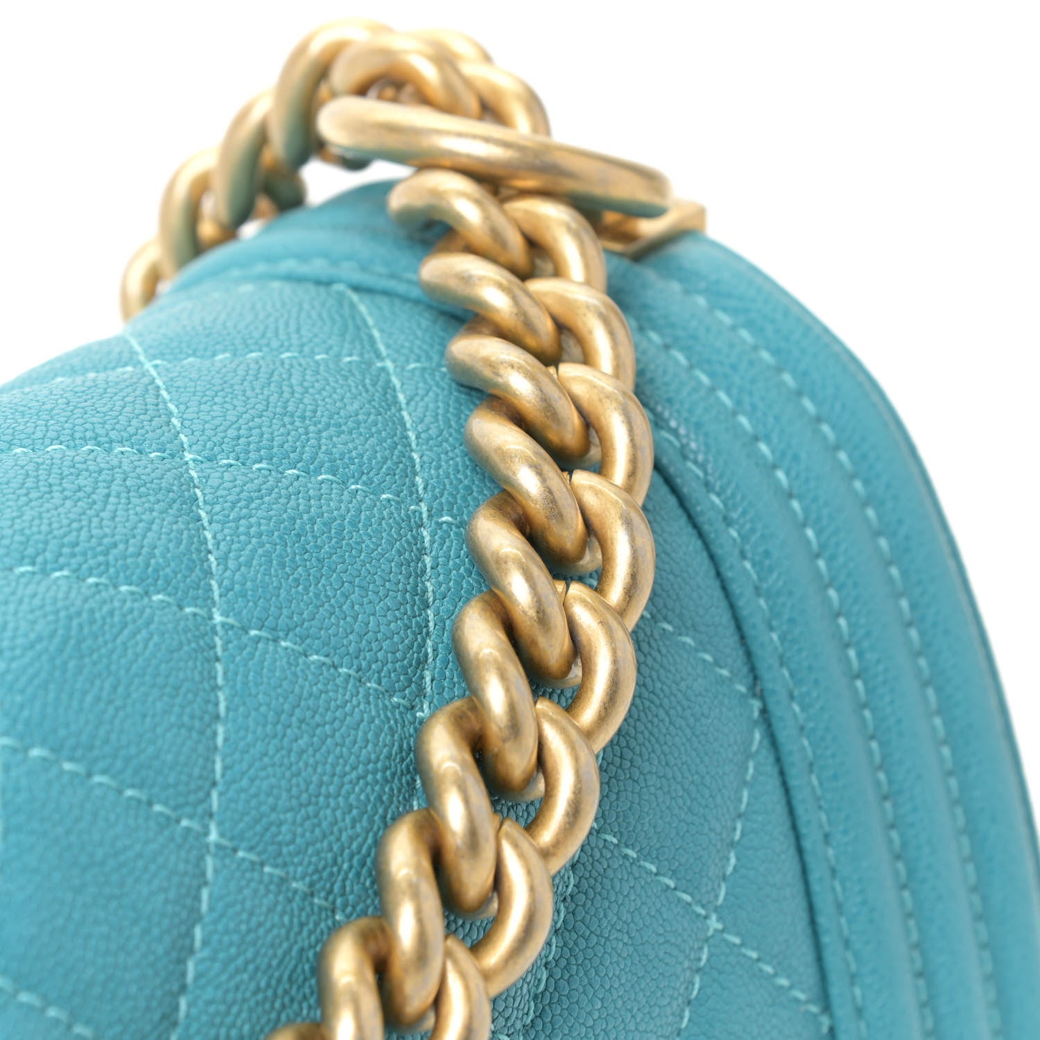 Chanel Caviar Quilted Medium Boy Flap Turquoise 12 of 13