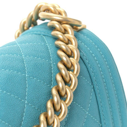 Chanel Caviar Quilted Medium Boy Flap Turquoise 12 of 13
