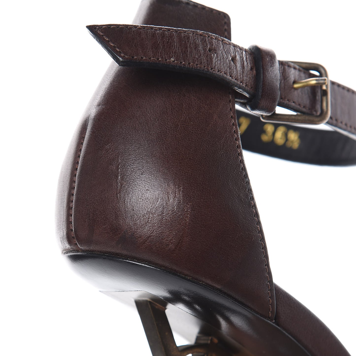 Calfskin Opyum Sandals 36.5 Brown