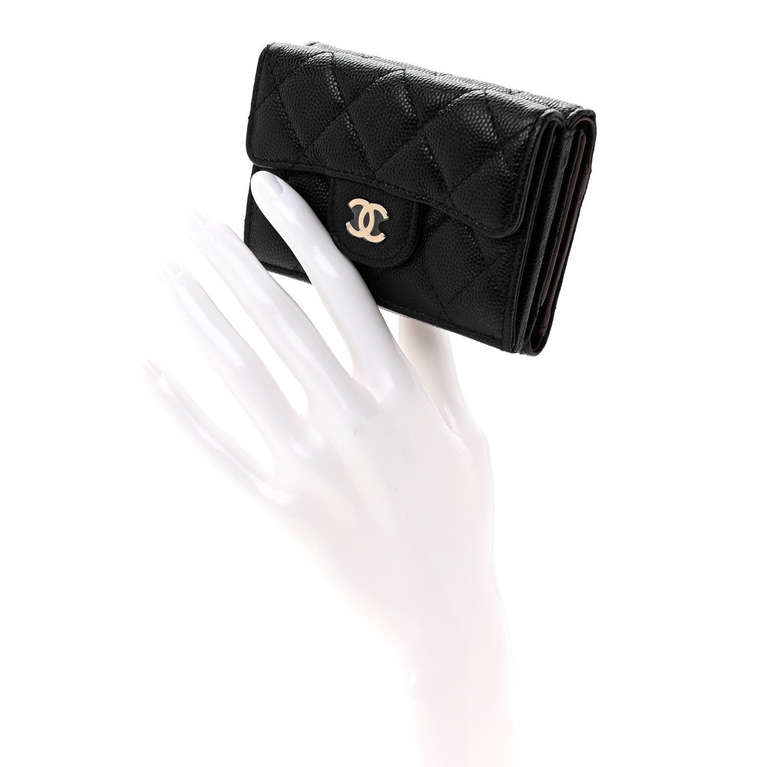 Chanel Caviar Quilted Double Flap Wallet Black 2 of 8