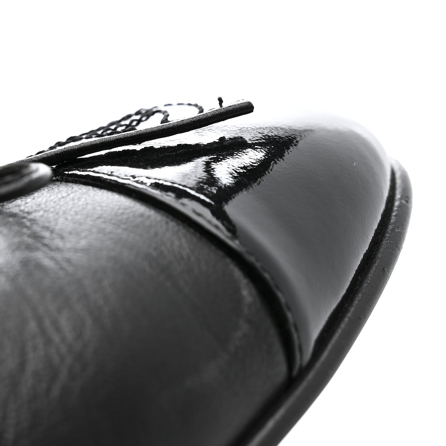 Chanel Lambskin Patent Cap Toe Ballerina Flats 39.5 Black 16 of 18