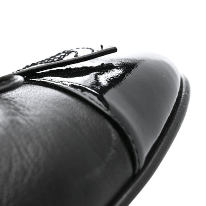Chanel Lambskin Patent Cap Toe Ballerina Flats 39.5 Black 16 of 18