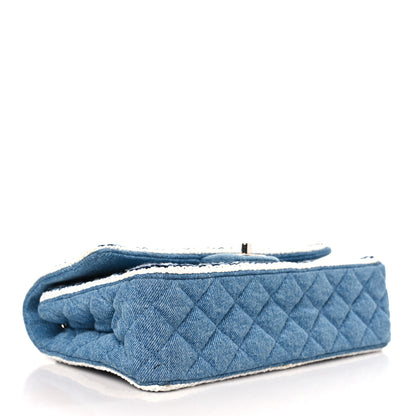 Chanel Denim Braided Medium Flap Bag Light Blue 4 of 9