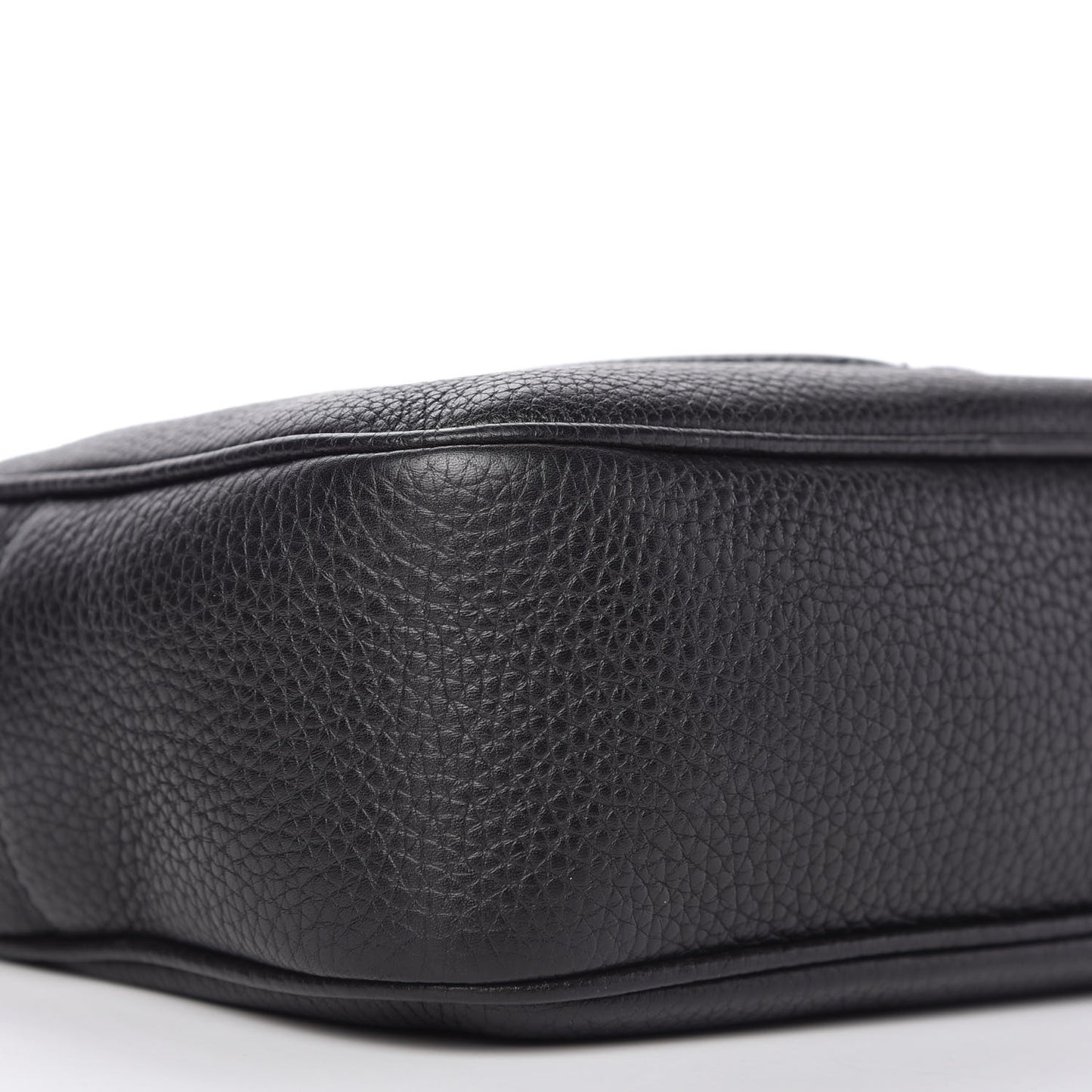 Pebbled Calfskin Small Soho Disco Bag Black