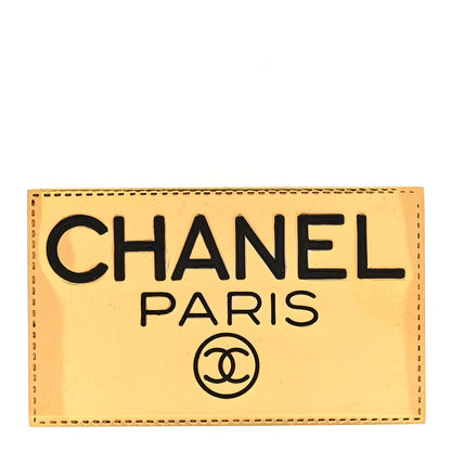 Chanel Metal Logo Plate Brooch Gold 1 of 3