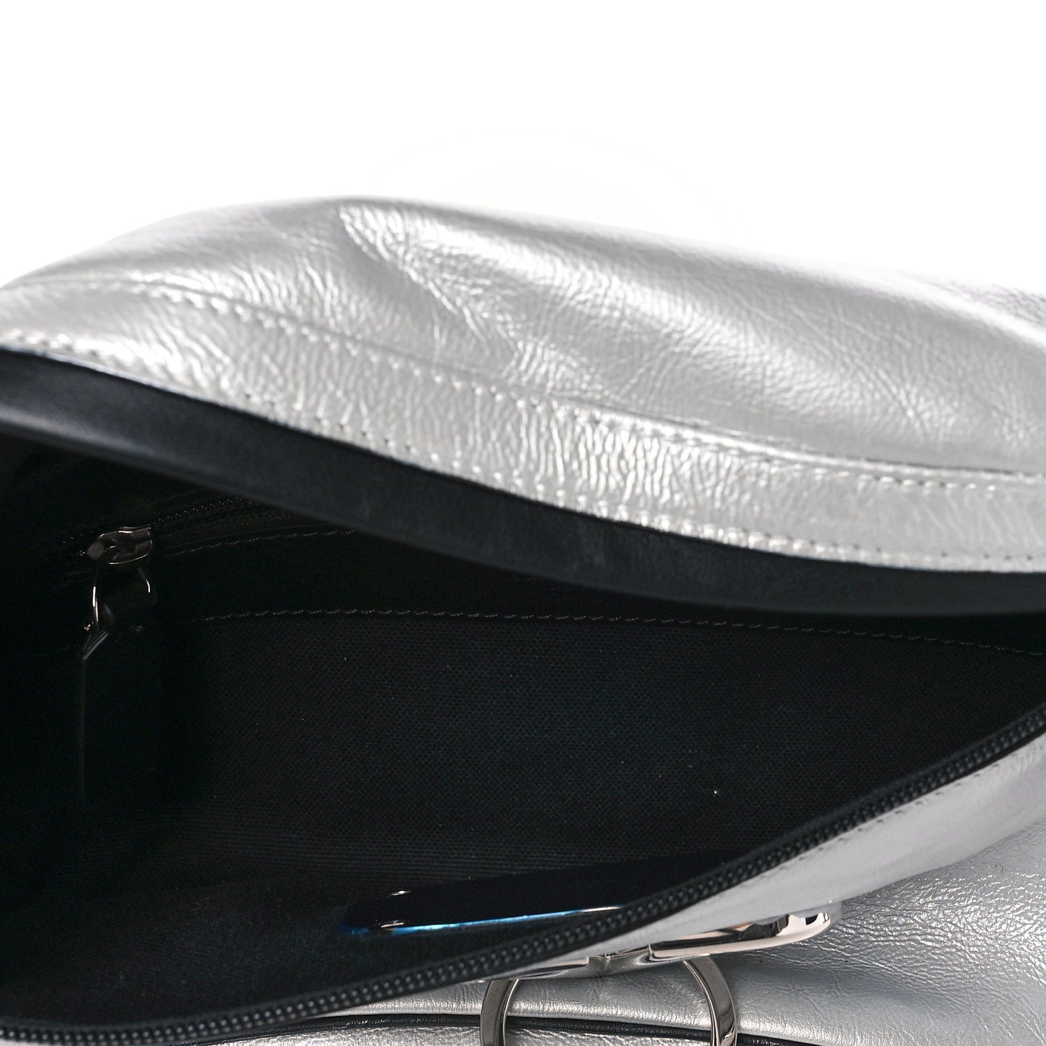 Valentino Garavani Metallic Calfskin VRing Belt Bag Silver 4 of 8
