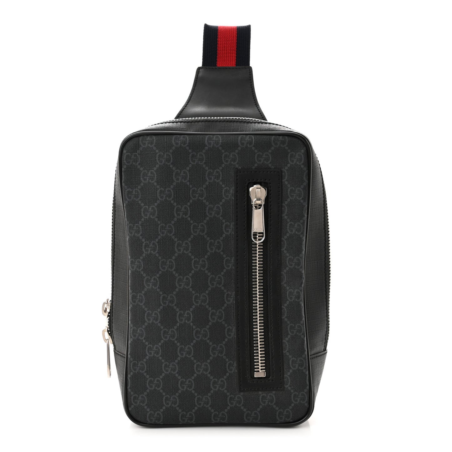 GG Supreme Monogram Web Belt Bag Black Grey