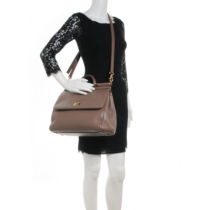 Dolce & Gabbana Grained Deerskin Medium Miss Sicily Satchel Brown 2 of 9