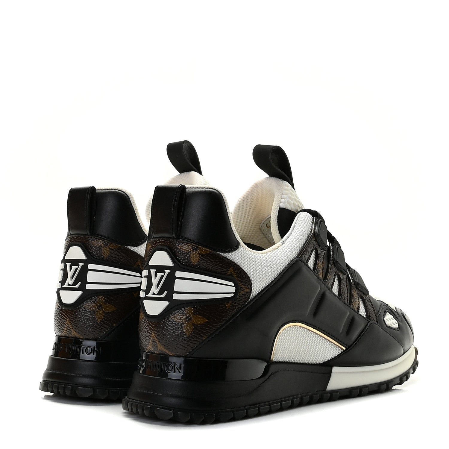 Louis Vuitton Calfskin Monogram Run Away Sneakers 35 Black 4 of 14