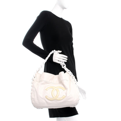 Chanel Calfskin Modern Chain Rhodoid Hobo White 2 of 11