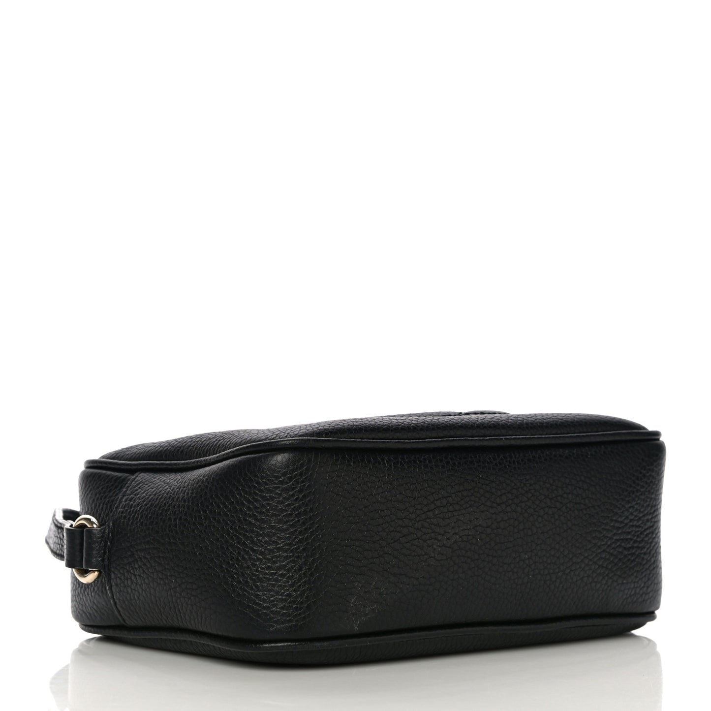 Pebbled Calfskin Small Soho Disco Bag Black