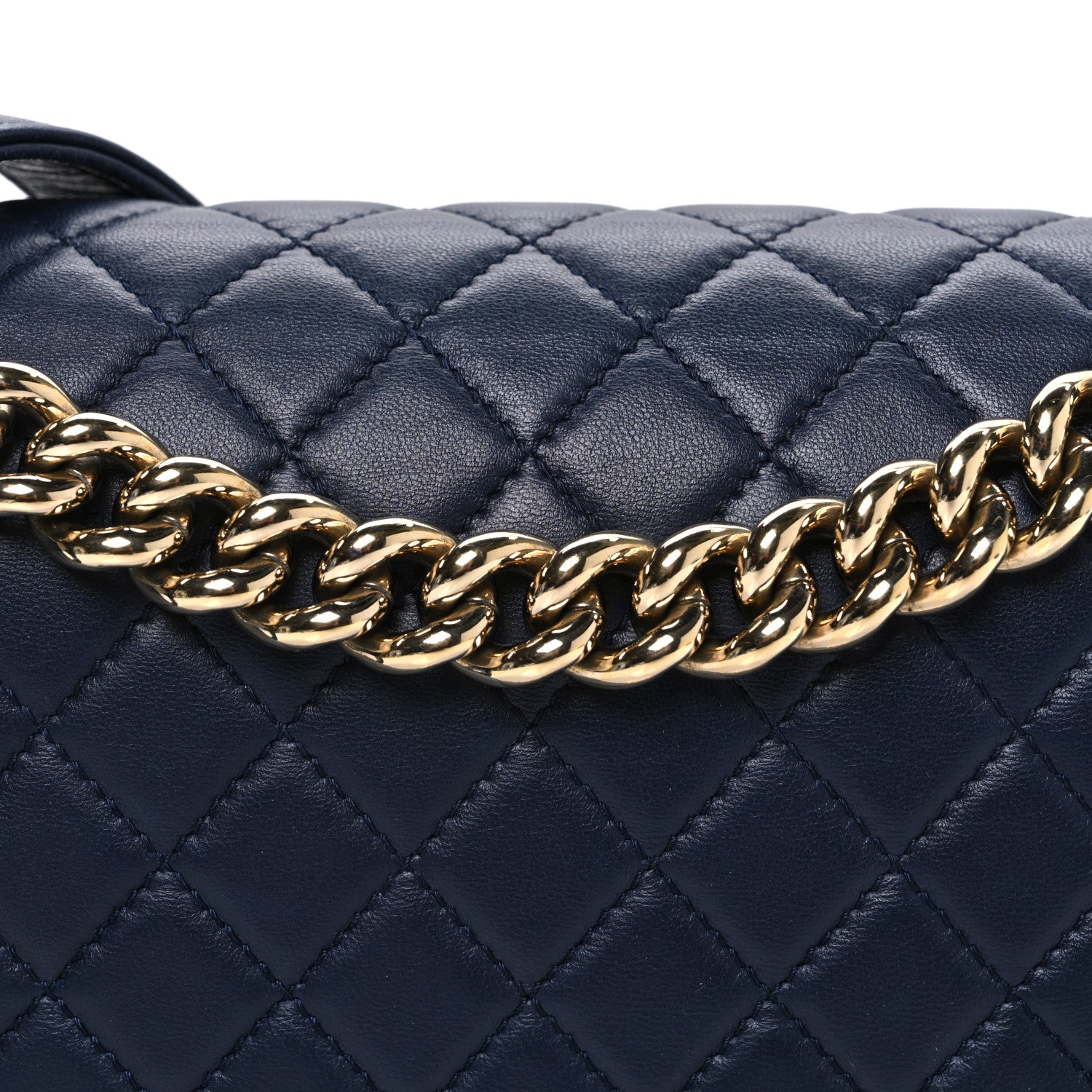 Chanel Lambskin Quilted New Medium Boy Flap Dark Navy Blue 8 of 11