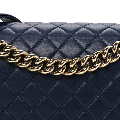 Chanel Lambskin Quilted New Medium Boy Flap Dark Navy Blue 8 of 11
