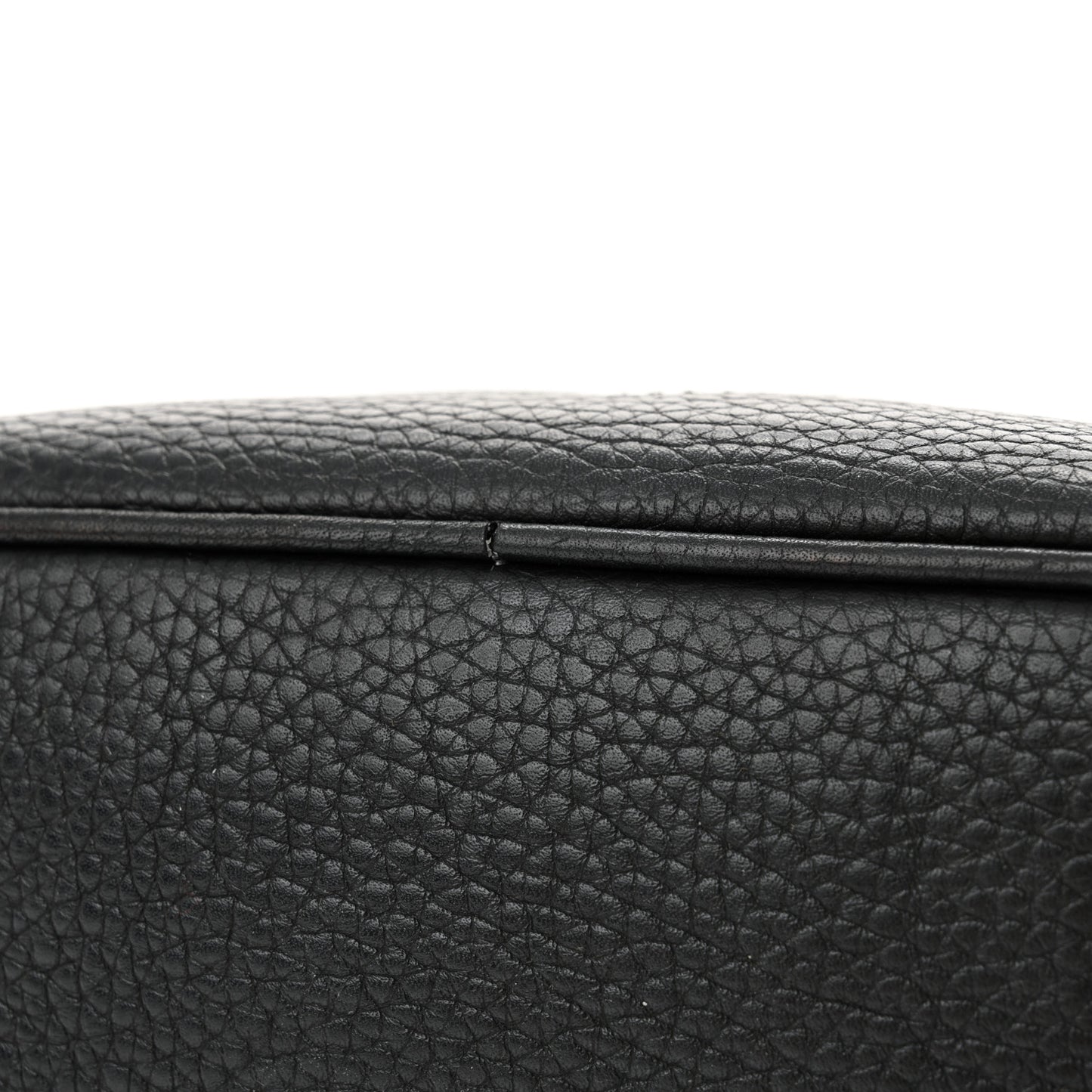 Pebbled Calfskin Small Soho Disco Bag Black
