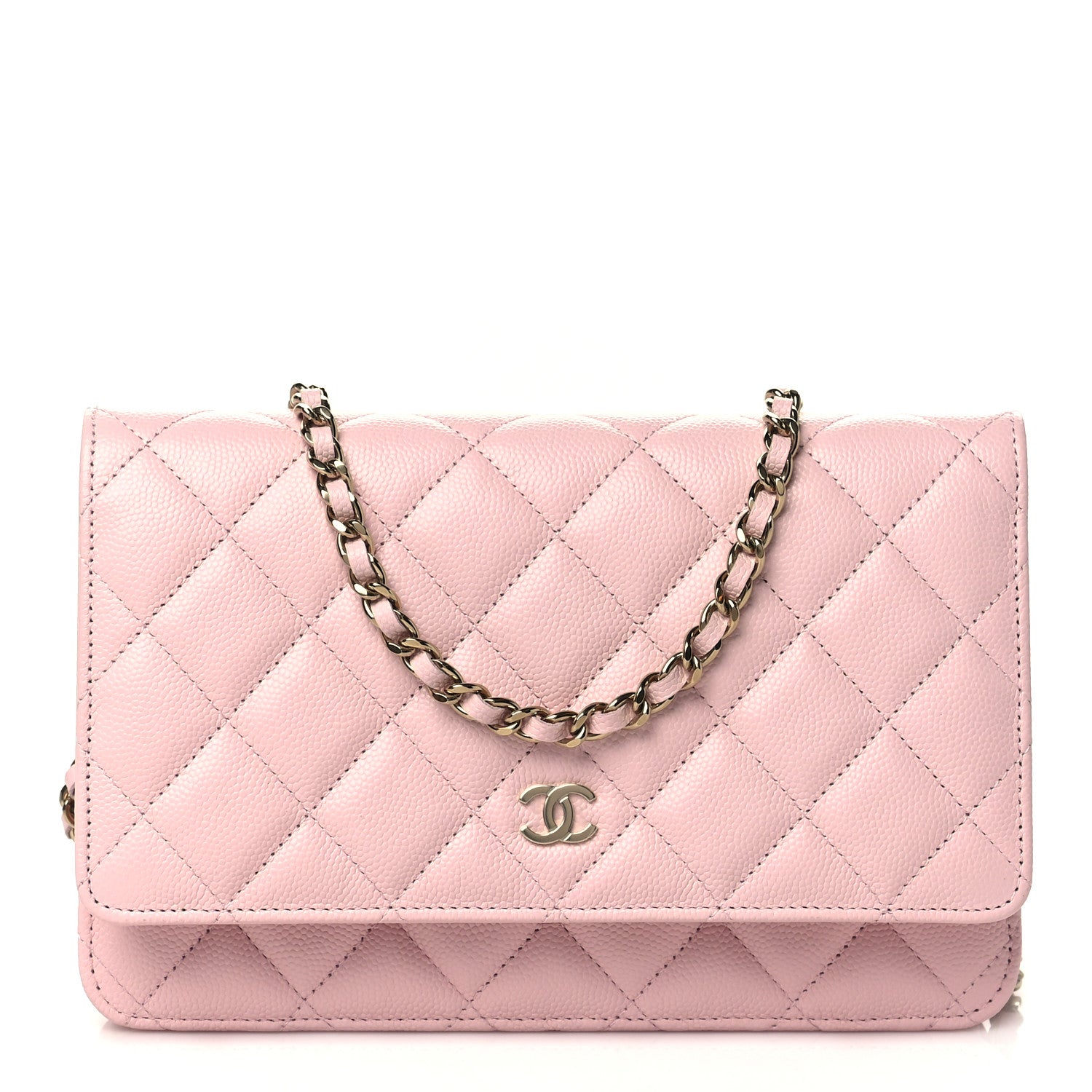 Chanel Caviar Quilted Wallet On Chain WOC Light Pink 1 of 7