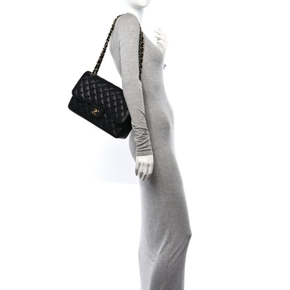 Chanel Caviar Quilted Jumbo Double Flap Black 2 of 12