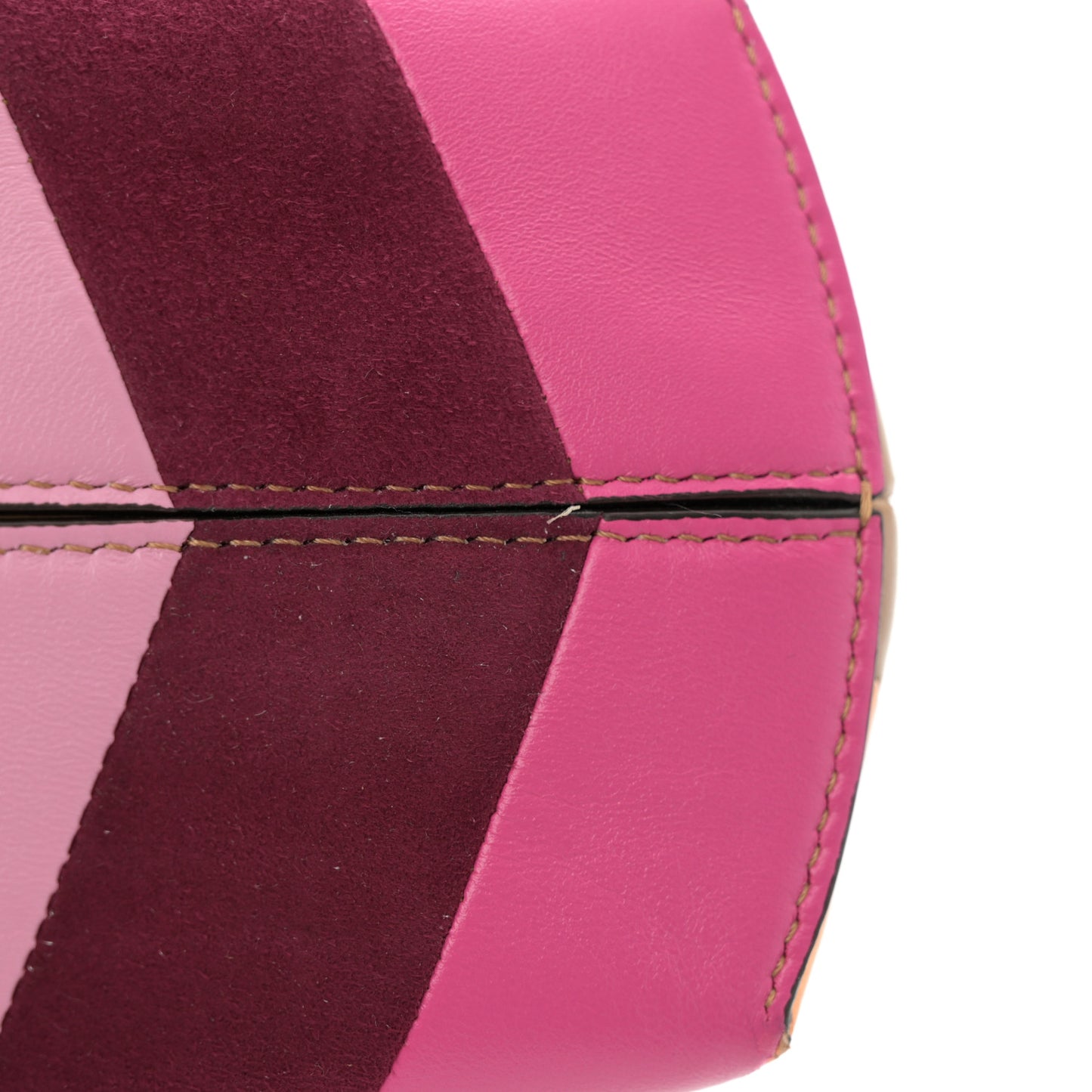 Nappa Suede Striped Inlay Small Fendi First Pink Multicolor