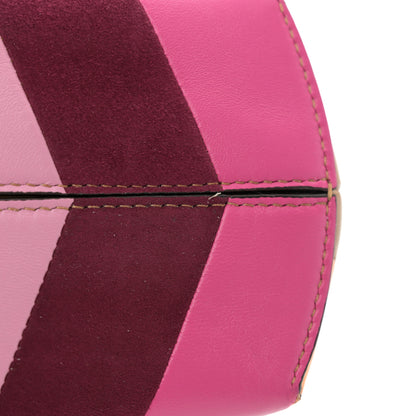 Fendi Nappa Suede Striped Inlay Small Fendi First Pink Multicolor 12 of 12