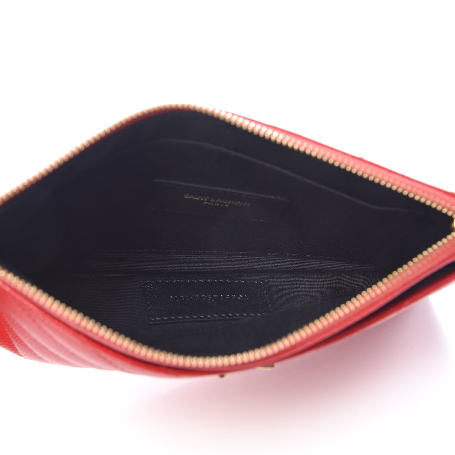 Saint Laurent Grain De Poudre Chevron Monogram Bill Pouch Bandana Red 5 of 8