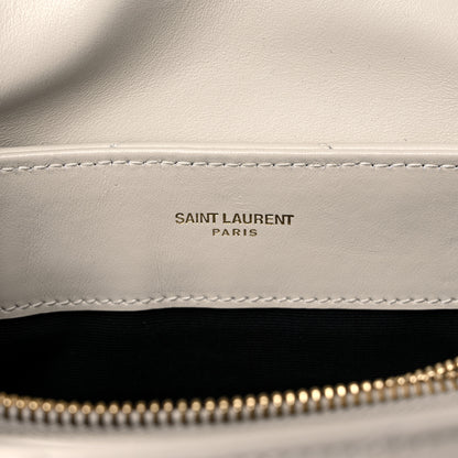 Saint Laurent Calfskin Y Quilted Monogram Small Loulou Chain Satchel Ivory 9 of 10