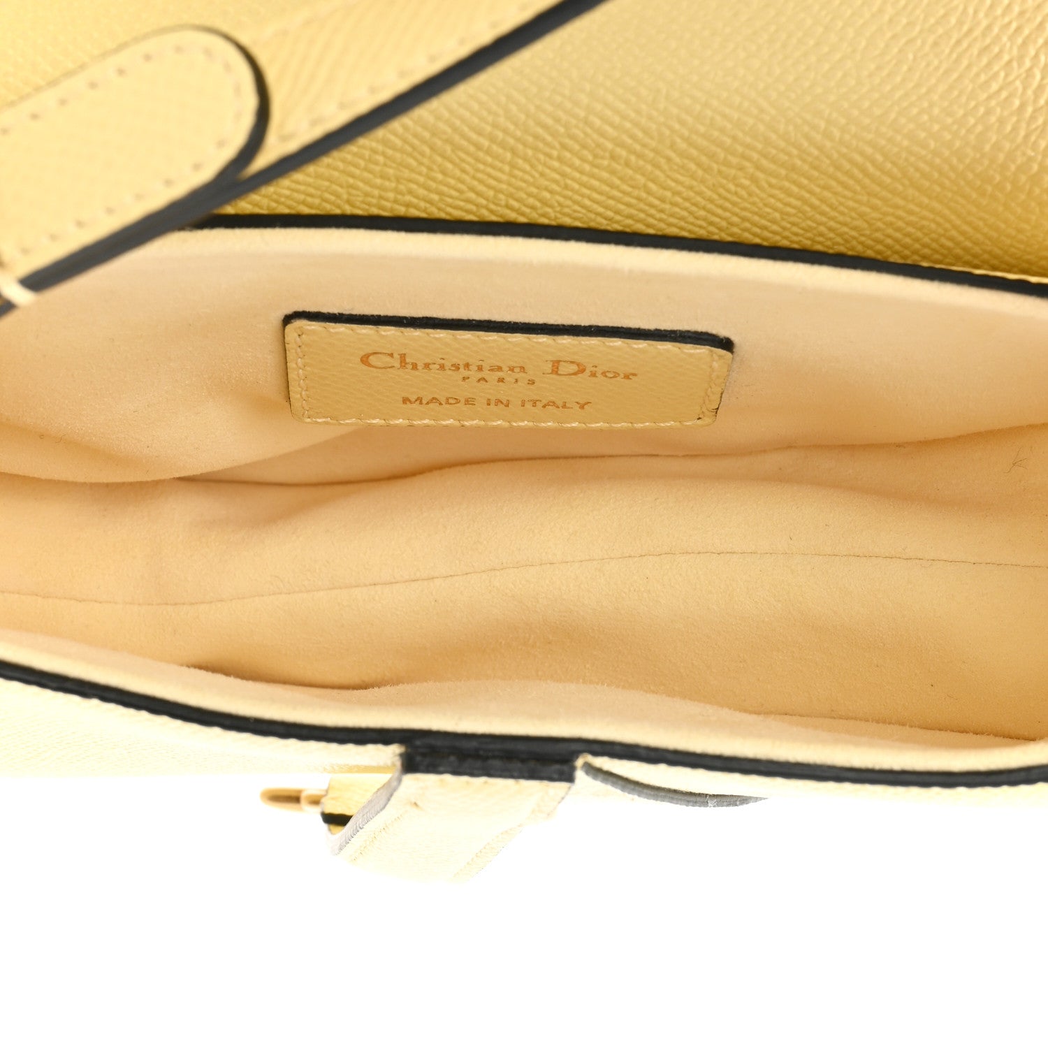 Christian Dior Grained Calfskin Mini Saddle Bag Yellow 5 of 9