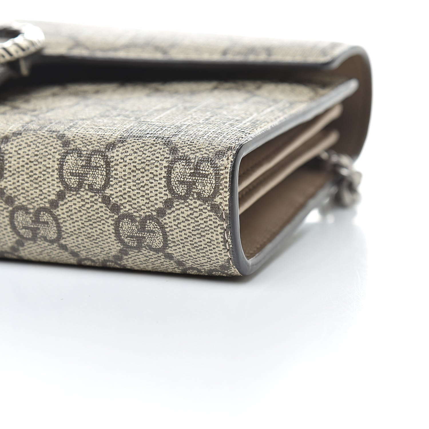 Gucci GG Supreme Monogram Mini Dionysus Chain Wallet Beige Taupe 10 of 10