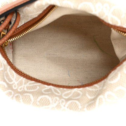 Loewe Jacquard Anagram Calfskin Small Cubi Bag Ecru Tan 5 of 17