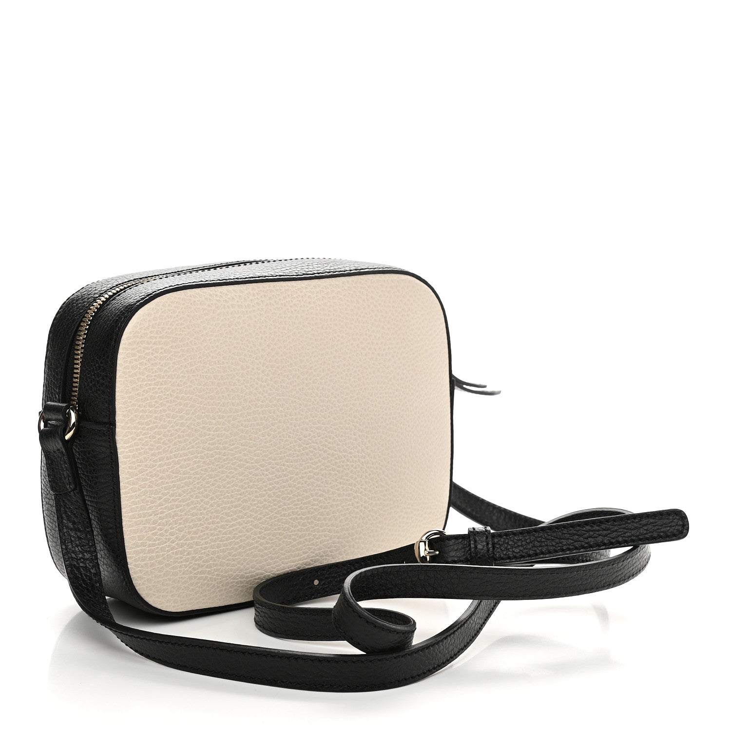 Gucci Dollar Calfskin Bi-Color Small Soho Disco Bag Mystic White Black 3 of 9