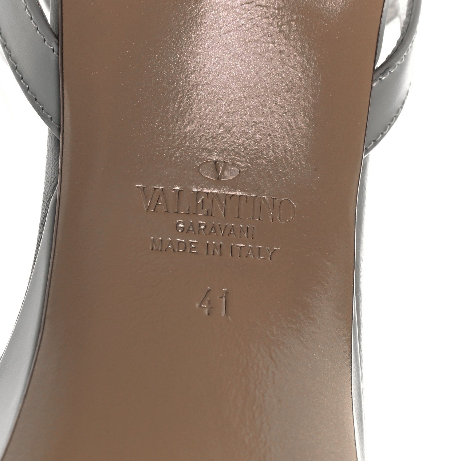 Valentino Garavani Calfskin Rockstud Ankle Wrap 35/75mm Platform Sandals 41 Opal Grey 6 of 7