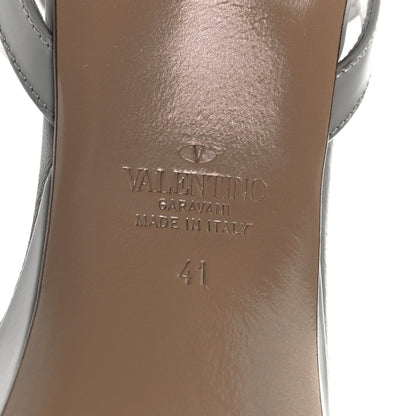 Valentino Garavani Calfskin Rockstud Ankle Wrap 35/75mm Platform Sandals 41 Opal Grey 6 of 7