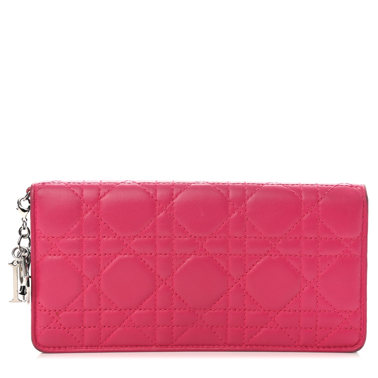 Christian Dior Lambskin Cannage Rendezvous Wallet Pink 1 of 7