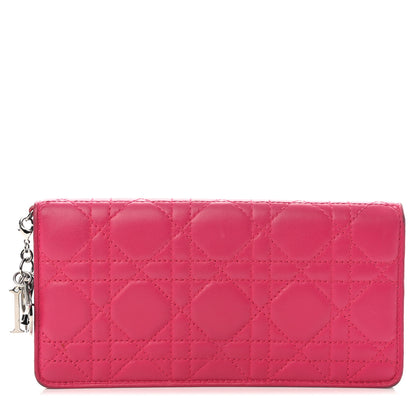 Christian Dior Lambskin Cannage Rendezvous Wallet Pink 1 of 7