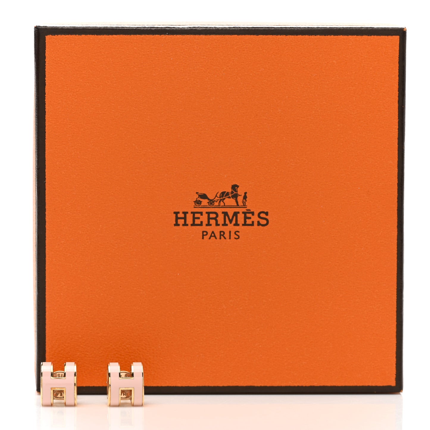 Rose Gold Lacquered Mini Pop H Earrings Rose Sakura