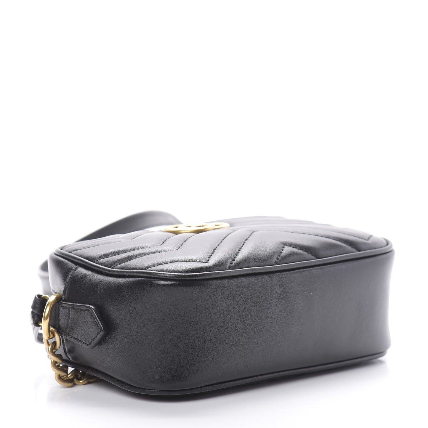 Calfskin Matelasse Mini GG Marmont Chain Shoulder Bag Black
