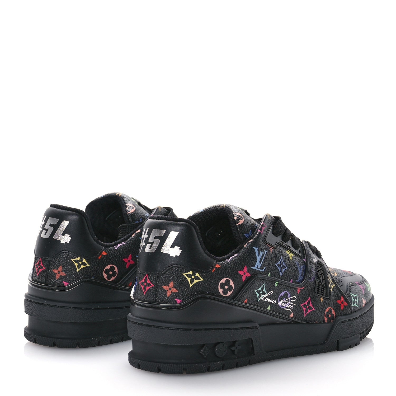 Louis Vuitton LV X TM Calfskin Monogram Multicolor LV Trainer Sneakers 36 Black 4 of 9