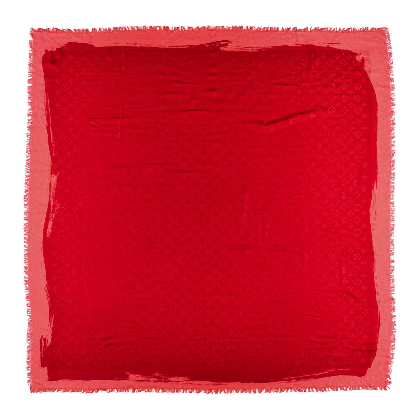 Silk Wool Monogram Arty Shawl Pink