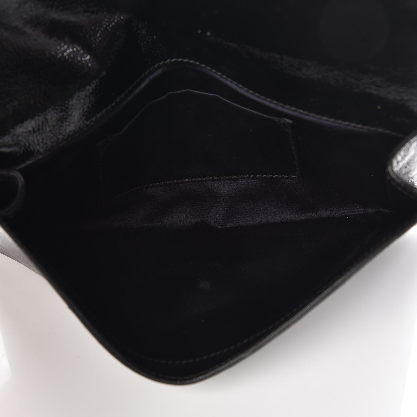 Textured Patent Monogram Small Belle De Jour Clutch Black