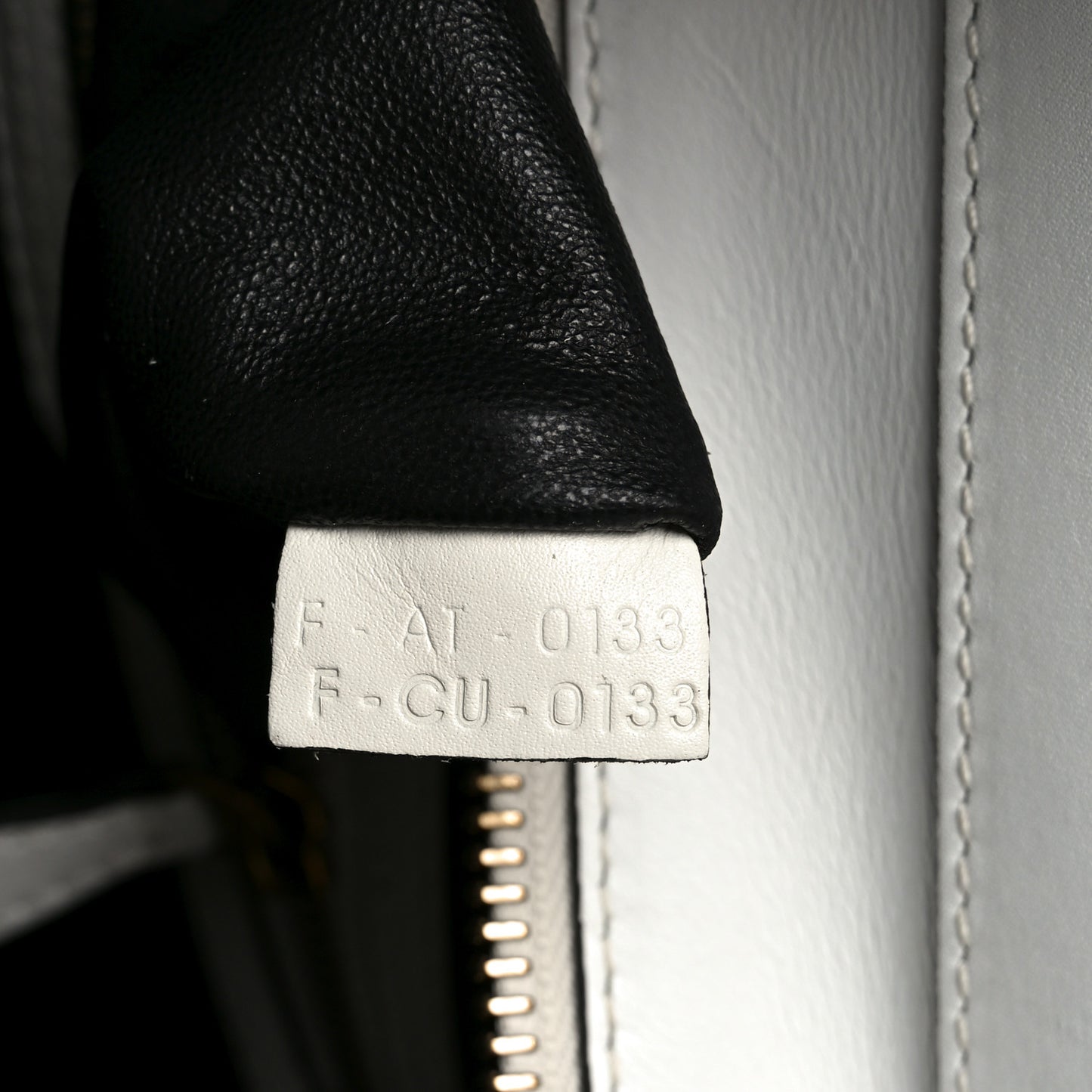 Satin Calfskin Mini Bi-Color Luggage White Black