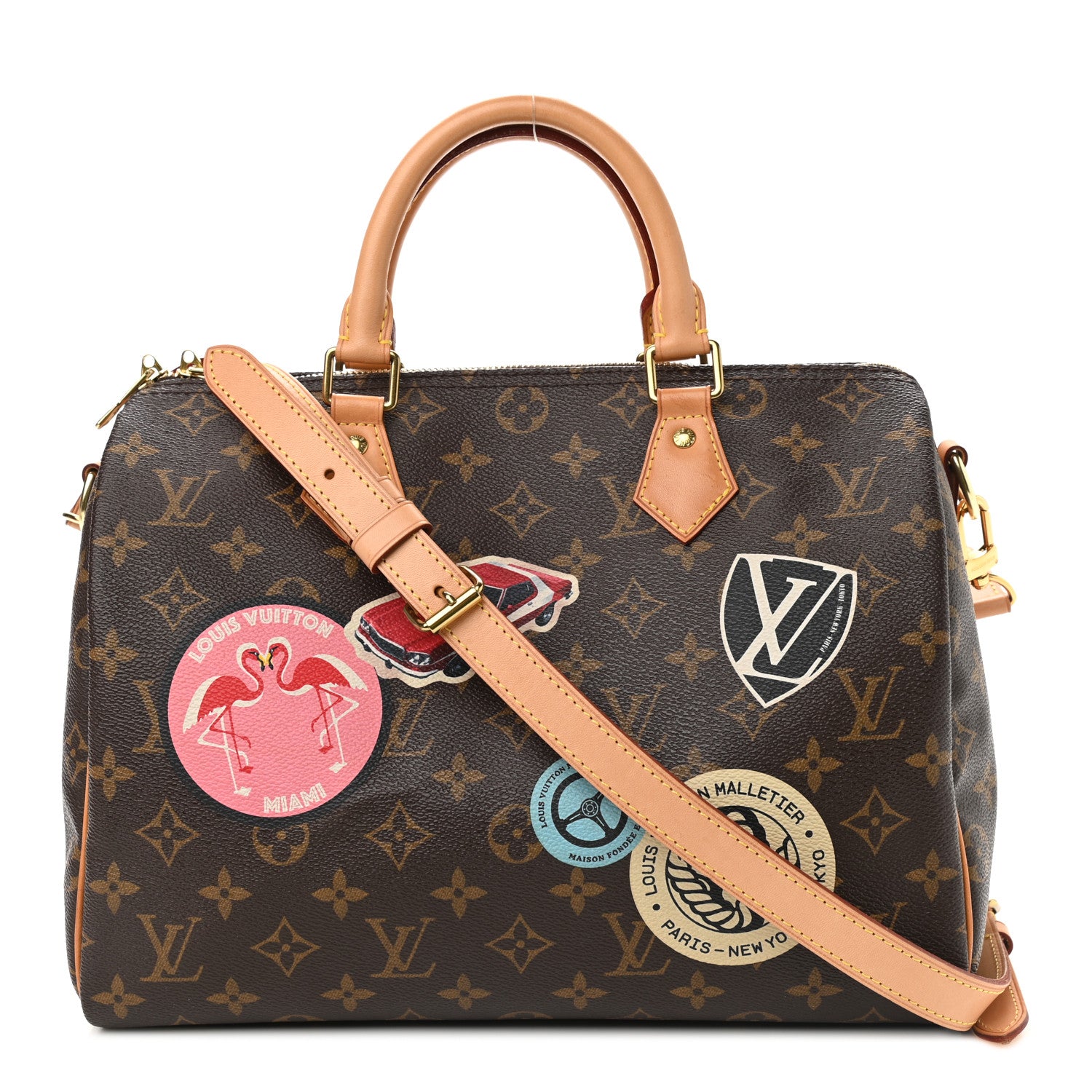 Louis Vuitton Monogram World Tour Speedy Bandouliere 30 1 of 8
