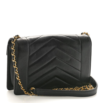 Chanel Lambskin Reversed Chevron Quilted Flap Black 3 of 10