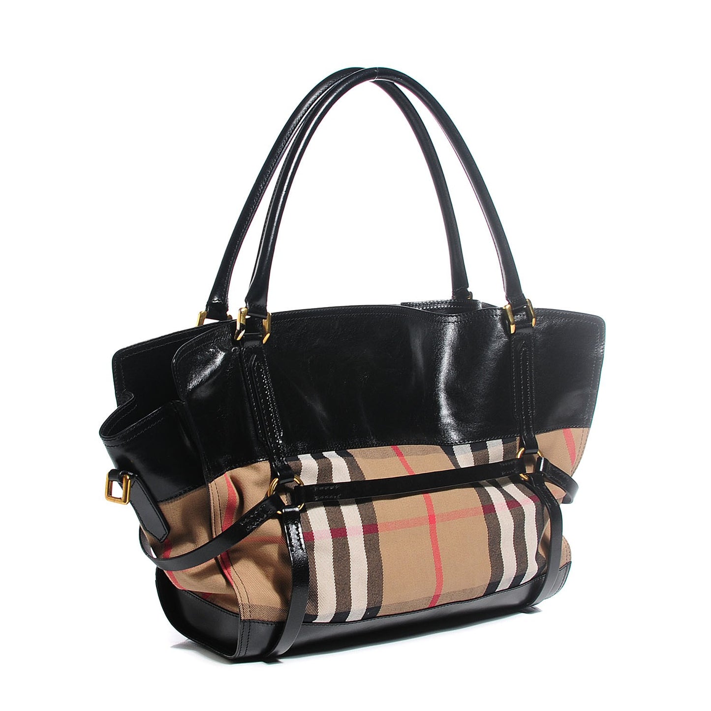House Check Bridle Calfskin Kent Bag Black