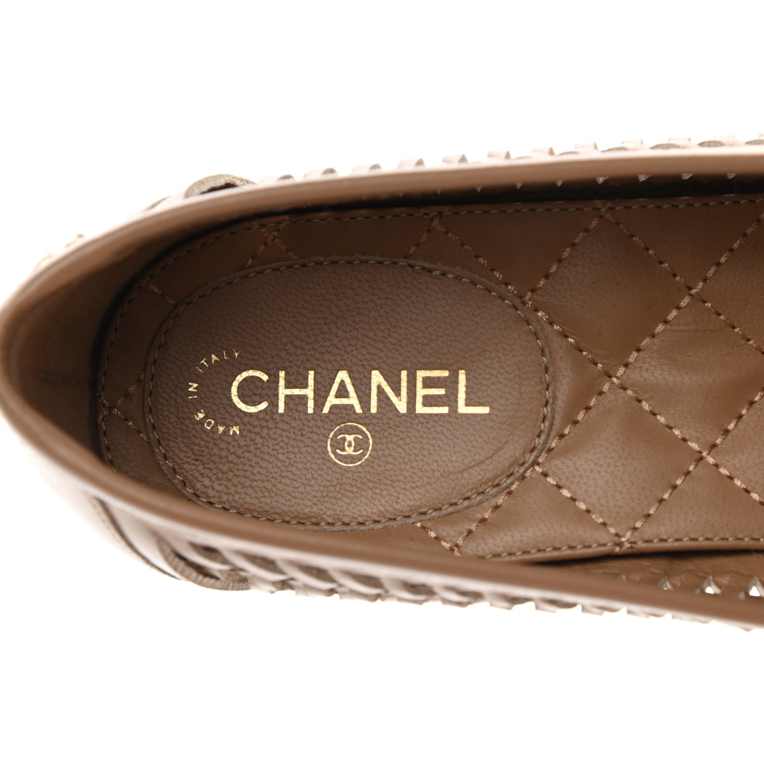 Chanel Lambskin Braided Kangaroo Mocassin Loafers 37 Light Beige 7 of 7