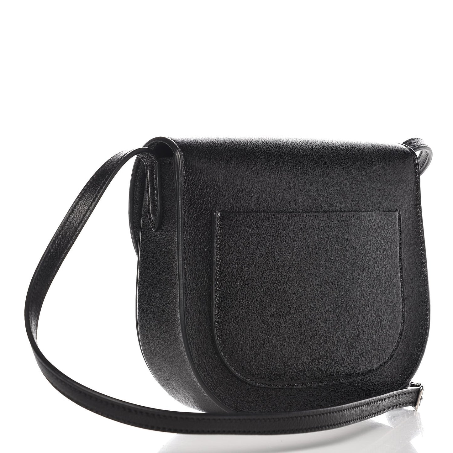 Shiny Textured Calfskin Small Trotteur Black
