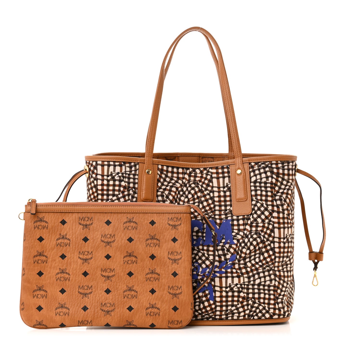 Visetos Medium Liz Reversible Shopper Tote Cognac