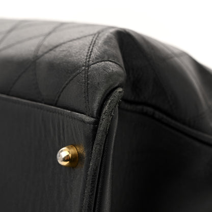 Chanel Calfskin Stitched XL Weekender Black 11 of 15