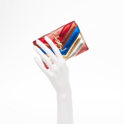 Saint Laurent Metallic Calfskin Chevron Small Monogram Wallet Multicolor 2 of 8