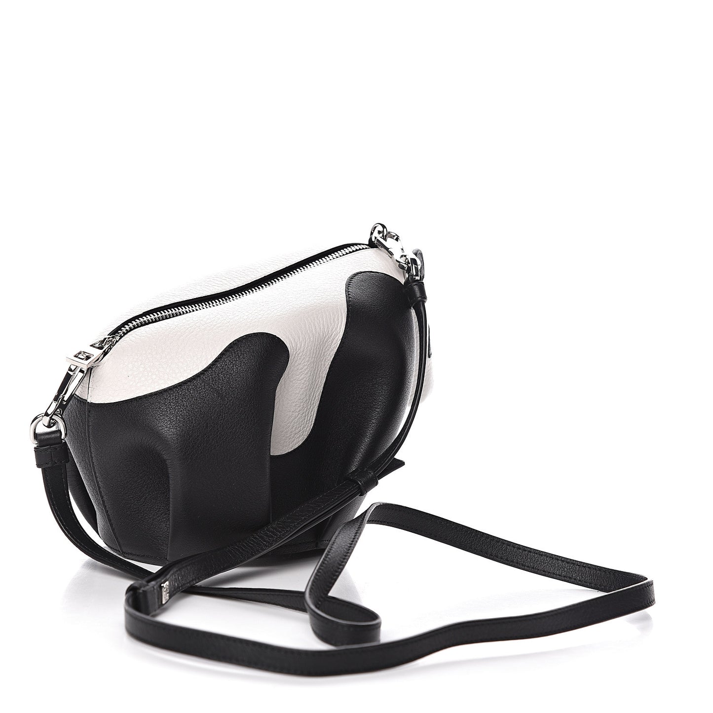 Calfskin Panda Crossbody Black White